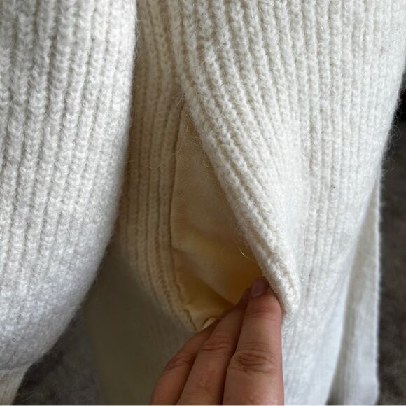 Boden cream Longline knit duster cardigan pockets size 2 - Picture 5 of 9